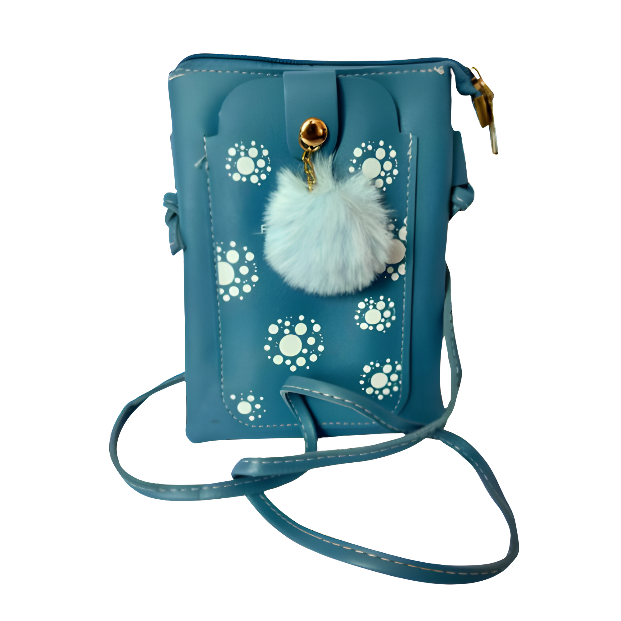 Women Pom Pom Mobile wallet Sling Bag - Image 7