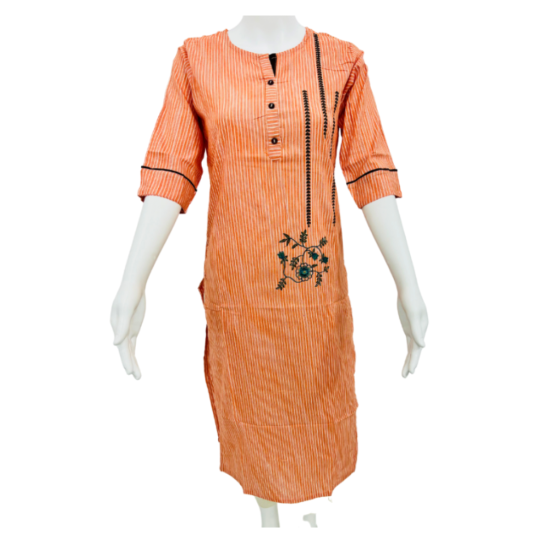 Women's Straight Embroidered Kurta & Pant Set - Image 5