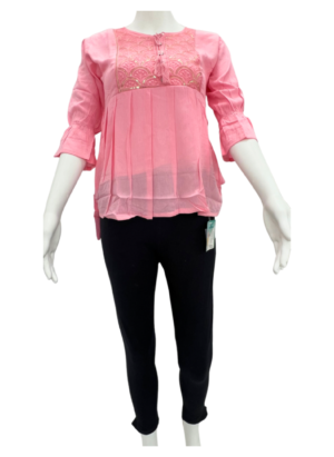 Designer Rayon Short Tops For Girls (only top)