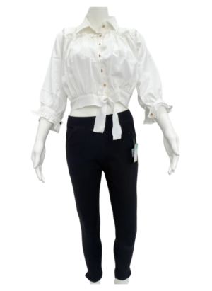 Shirt Style White Tunic Top for Women