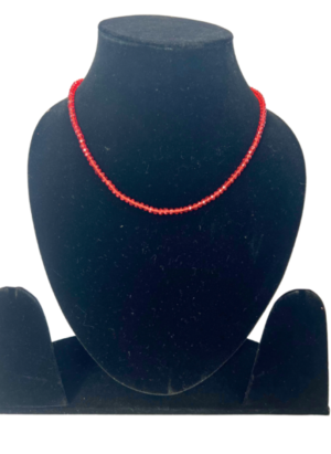 Crystal Necklace Round Faceted Beads Red Mala for Girl and Women Fashion Jewellery