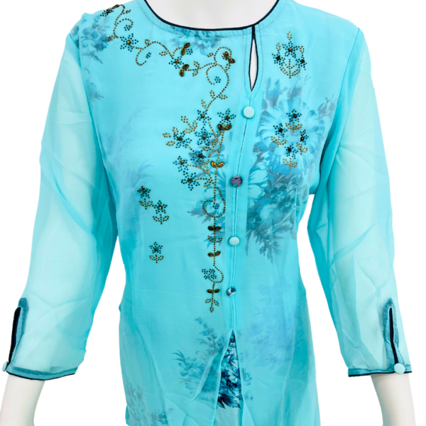 Georgette Embroidered Worked Straight Kurta with Pant - Image 2