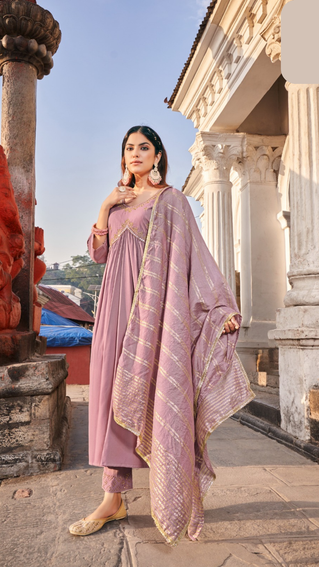 Aaliya Cut Embroidered Kurta Pant with Dupatta Set