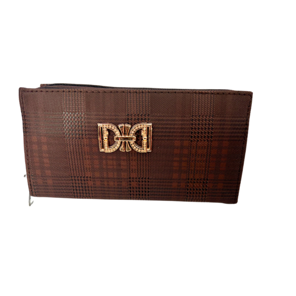 Genuine Leather Double Zipper Card Wallet for Women - Image 2