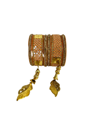 Gold Plated Multicolor Kundan Chuda Bangle Set|Traditional Gold Plated Bangles for Women