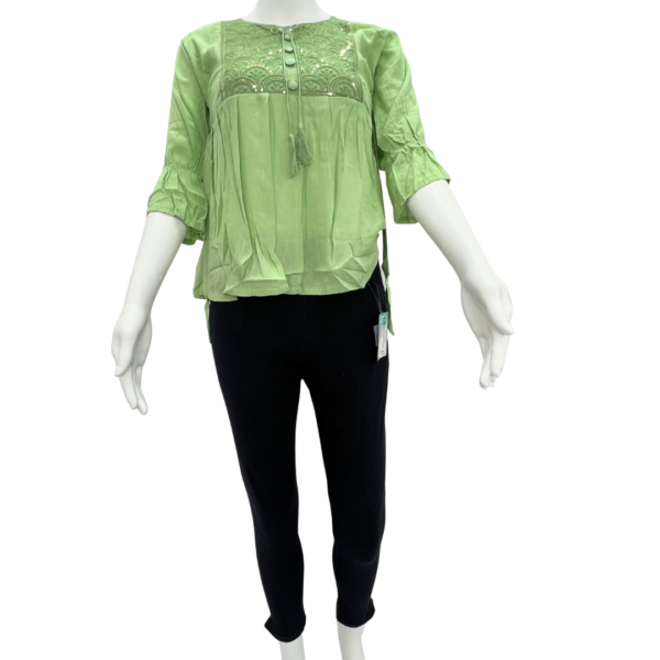 Designer Rayon Short Tops For Girls (only top) - Image 5