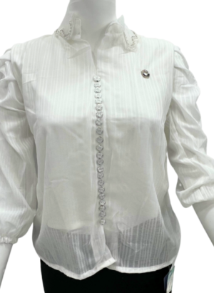 Women Embriodered White Top