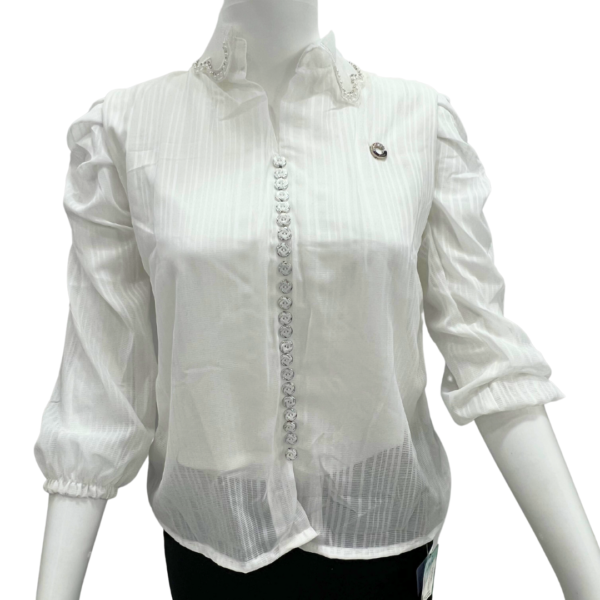 Women Embriodered White Top