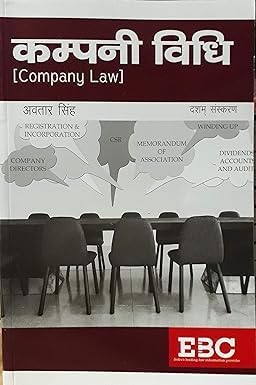 Company Vidhi ( Company law)| By Avtar Singh| Hindi| Edition 10th| Paperback| 2019| Best Law Textbook